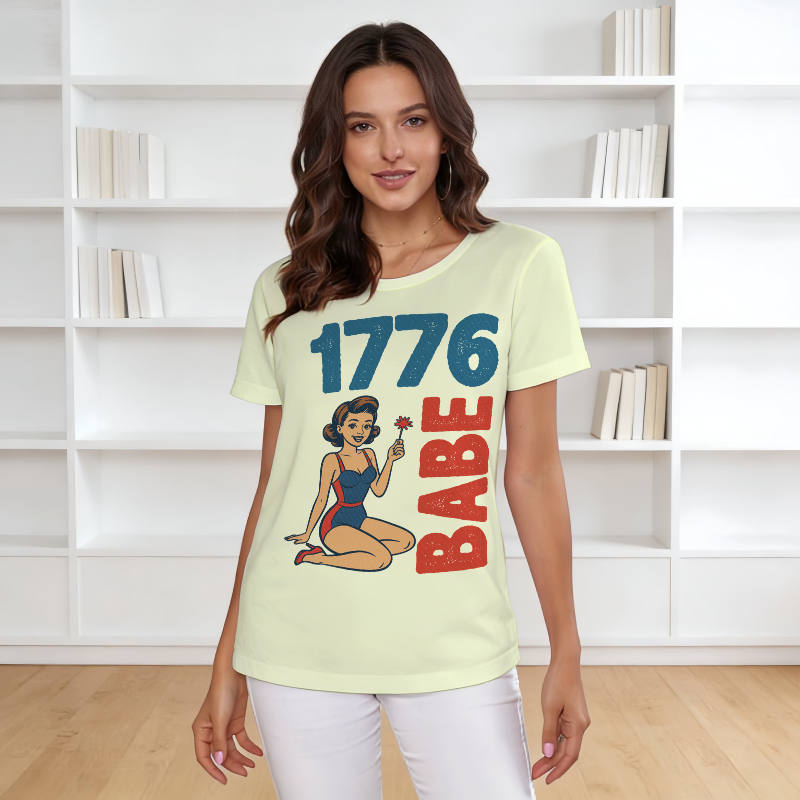 1776 Babe Retro Patriotic T-Shirt for Women 4th of July