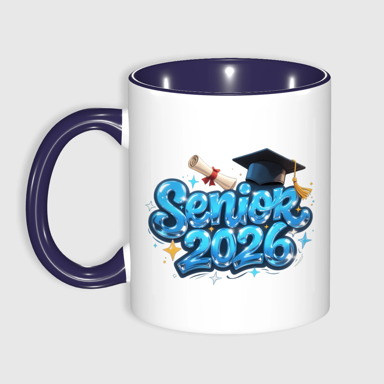 Senior 2026 Graduation Navy Accent Coffee Mug for Grads