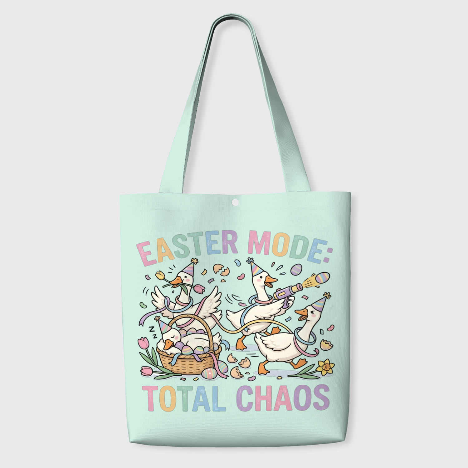 Funny Easter Goose Tote Bag for Easter Gift Daily Use