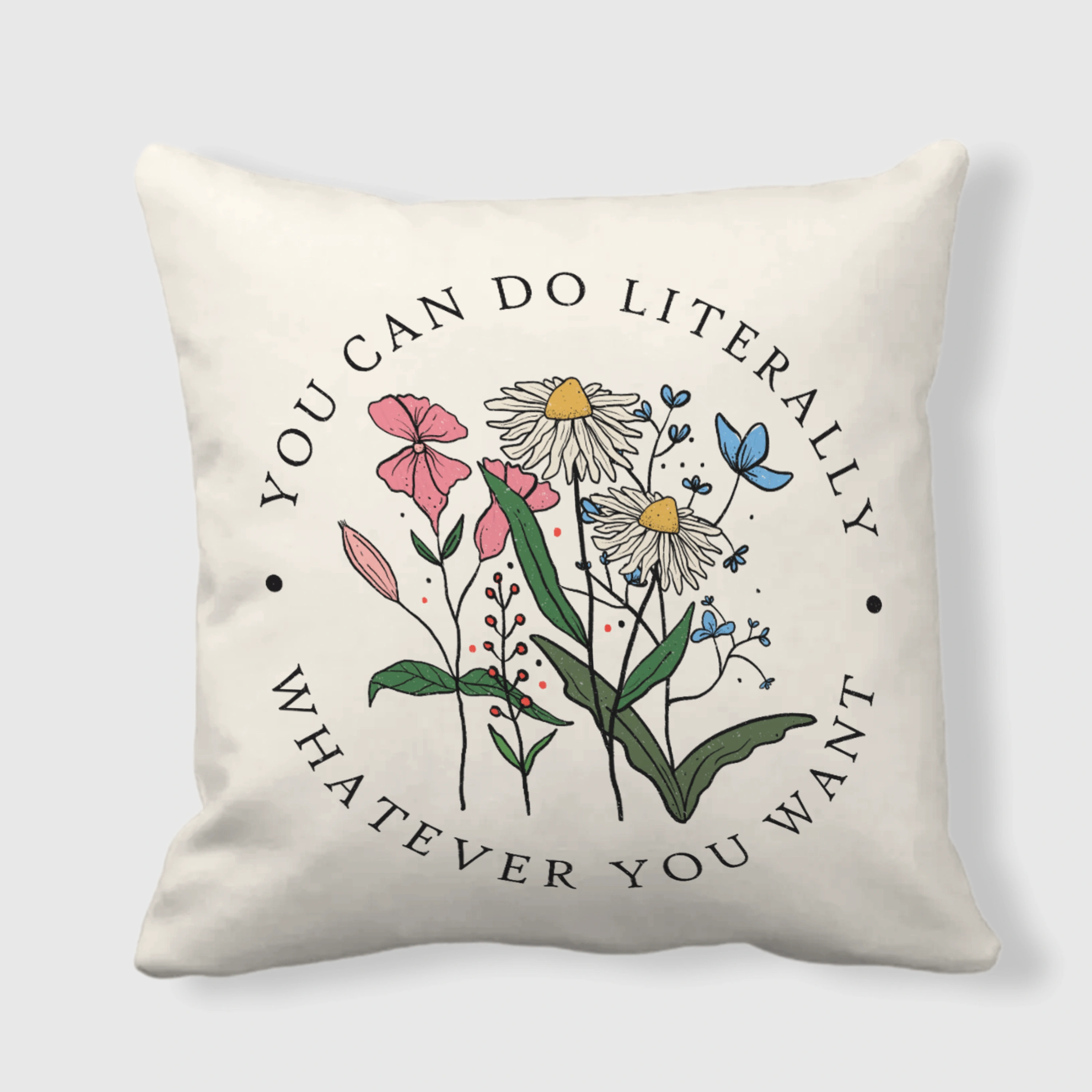 Personalized Wildflower Motivational Satin Pillow