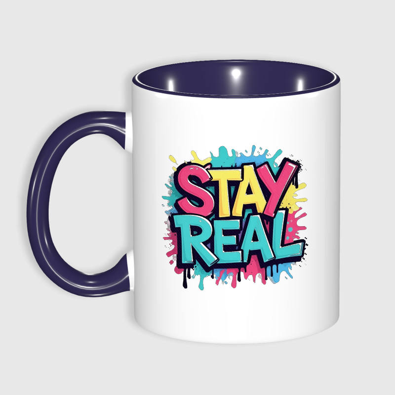 'Stay Real' Graffiti Coffee Mug for Friends Birthday Gift