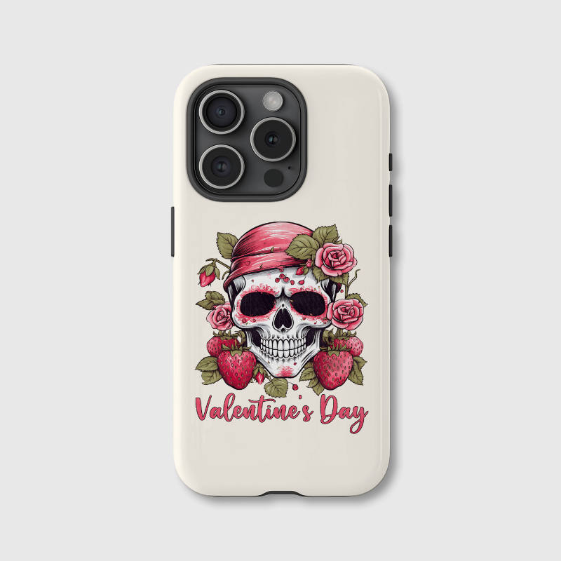 Gothic Skull Rose Magnetic Phone Case for Valentine Gift