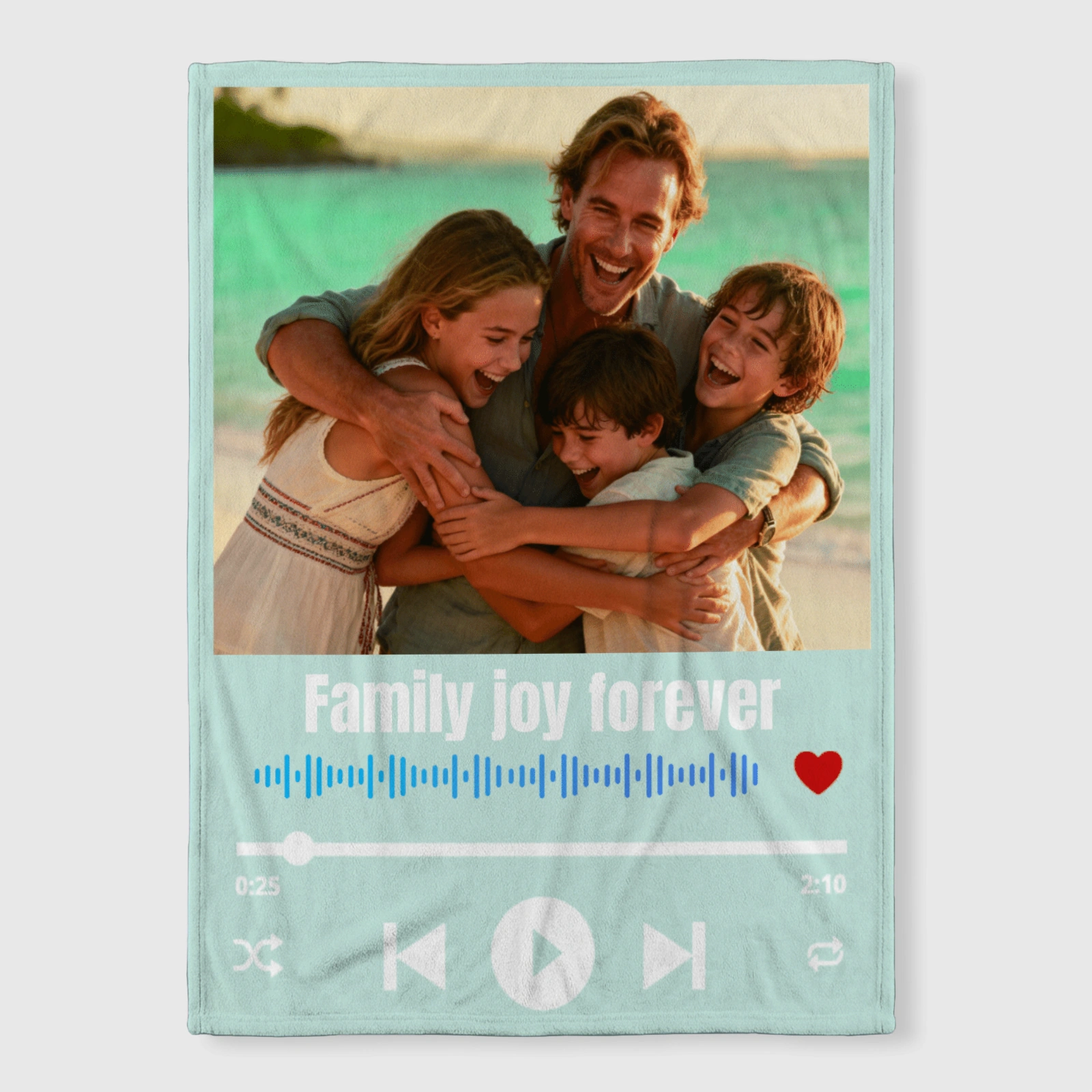 Custom Family Photo Music Throw Blanket for Family Gifts & Home Decor