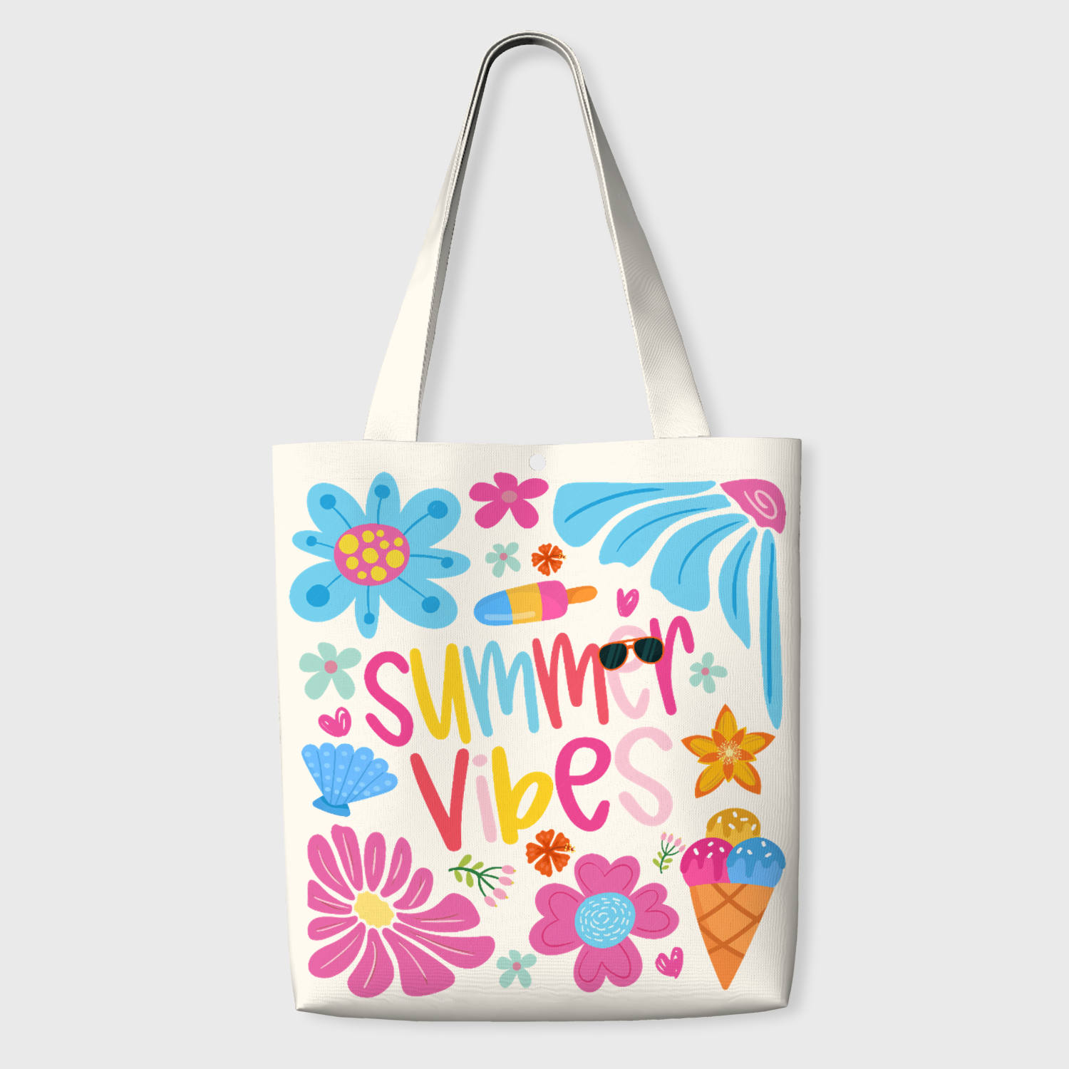 Summer Vibes Floral Tote Bag for Daily Use & Gifting