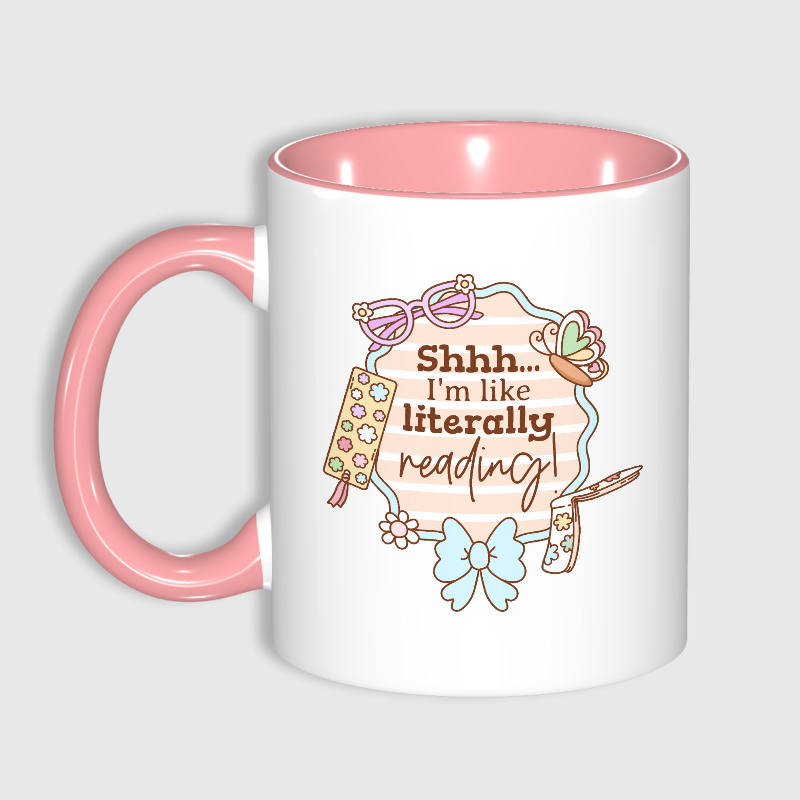 Funny Reading Quote 11oz Pink Mug for Book Lovers Gift