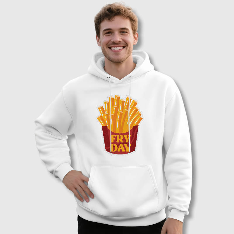 Fry Day French Fry Pun Hoodie for Men Casual Wear