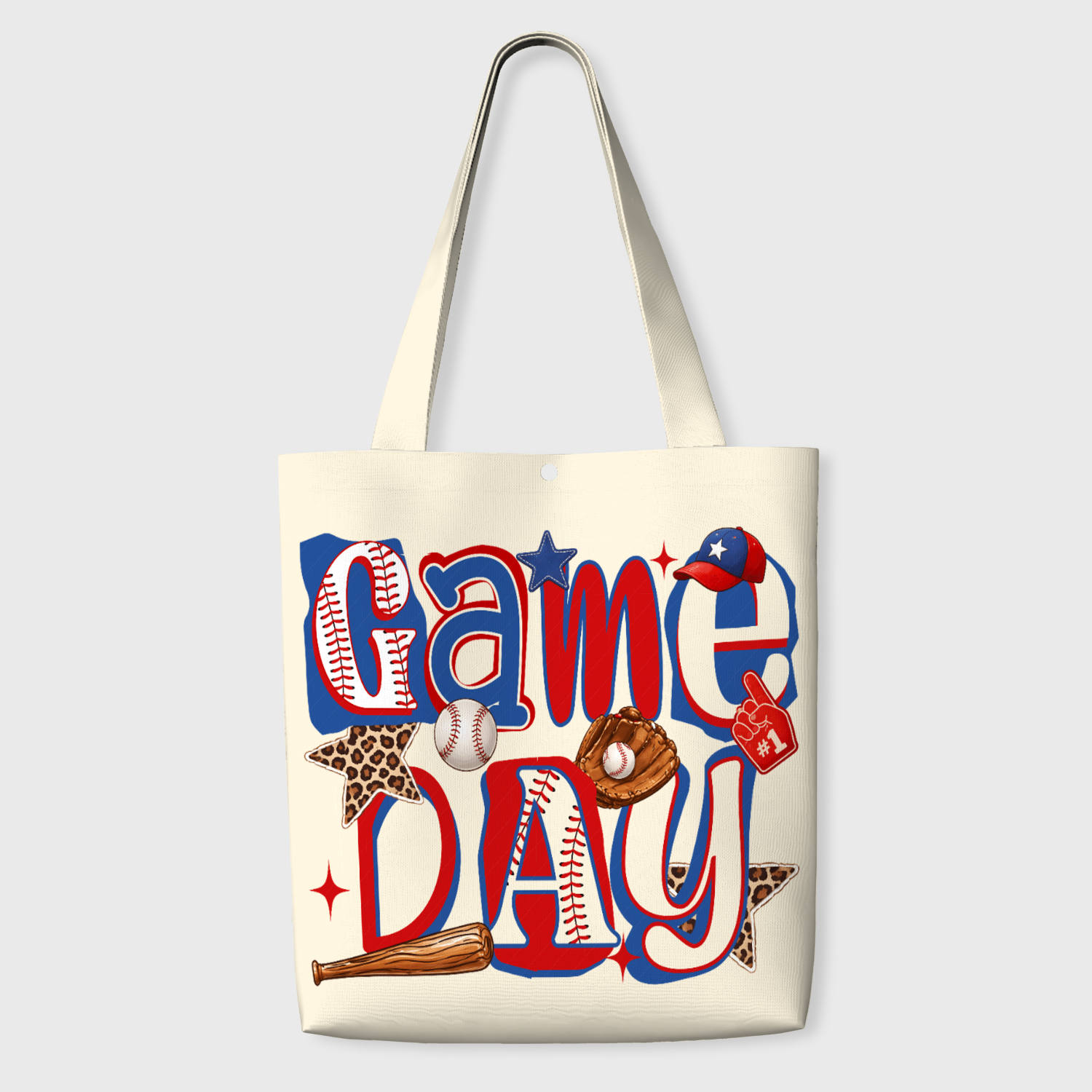Retro Game Day Baseball Tote Bag for Sports Fans Daily Use