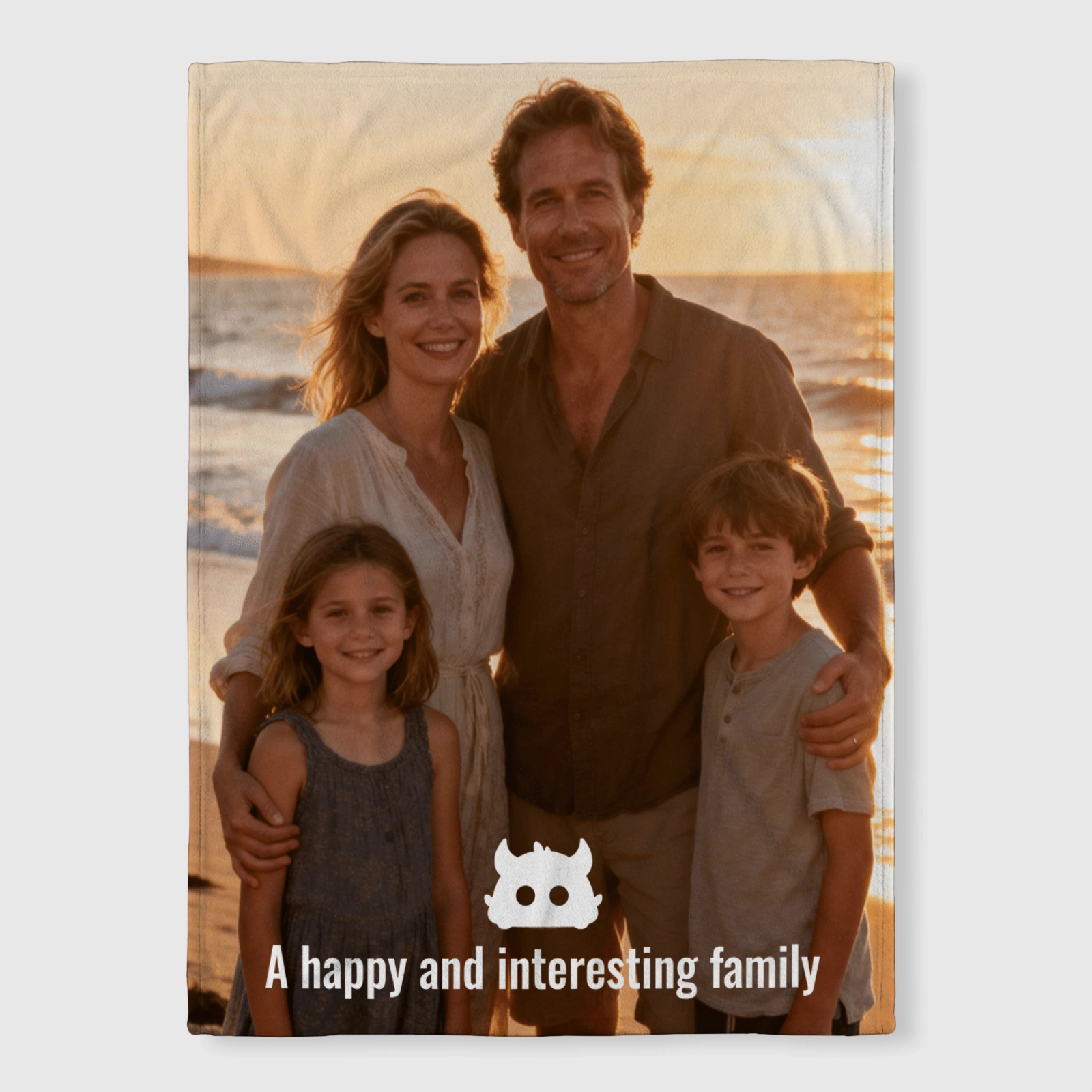 Personalized Family Photo Throw Blanket for Family Gifts & Home Use