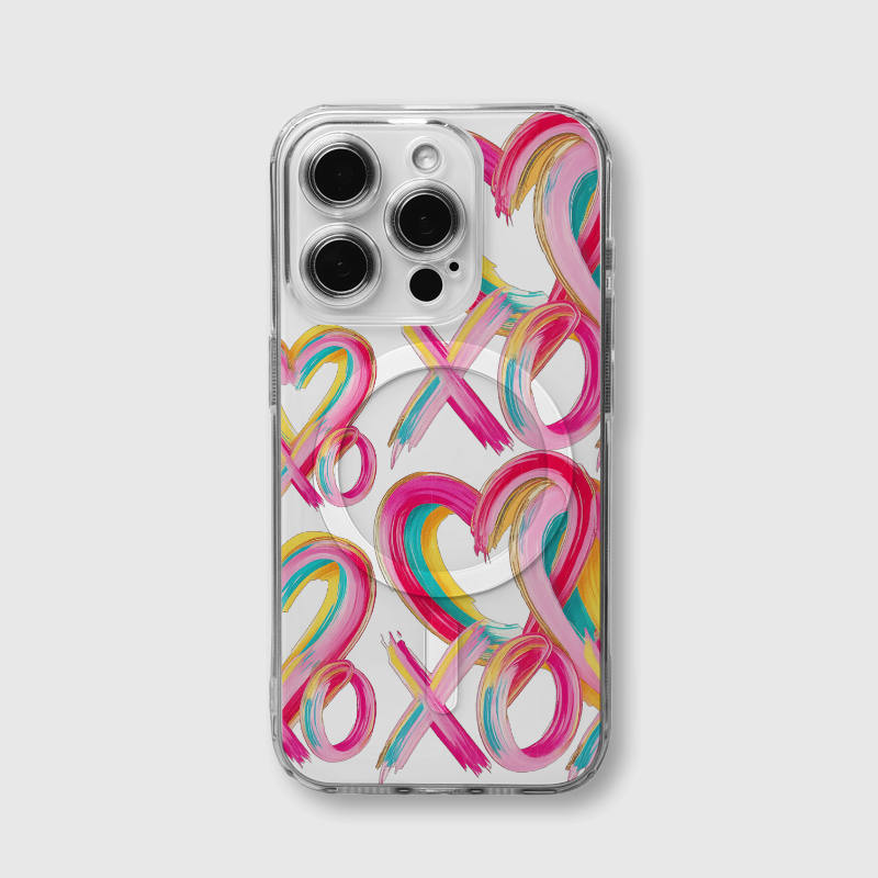 XO Heart MagSafe Clear iPhone Case - Gift for Her