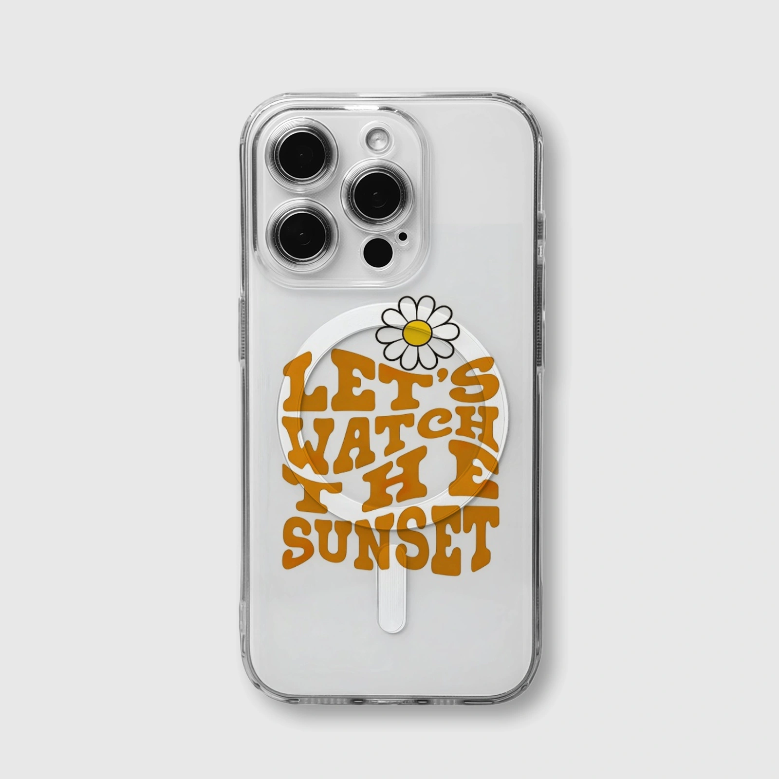 Personalized Clear Magnetic Phone Case | Custom Sunset Quote Gift