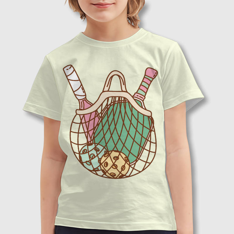 Pickleball Gear Print Kids T-Shirt for Summer Sports Wear