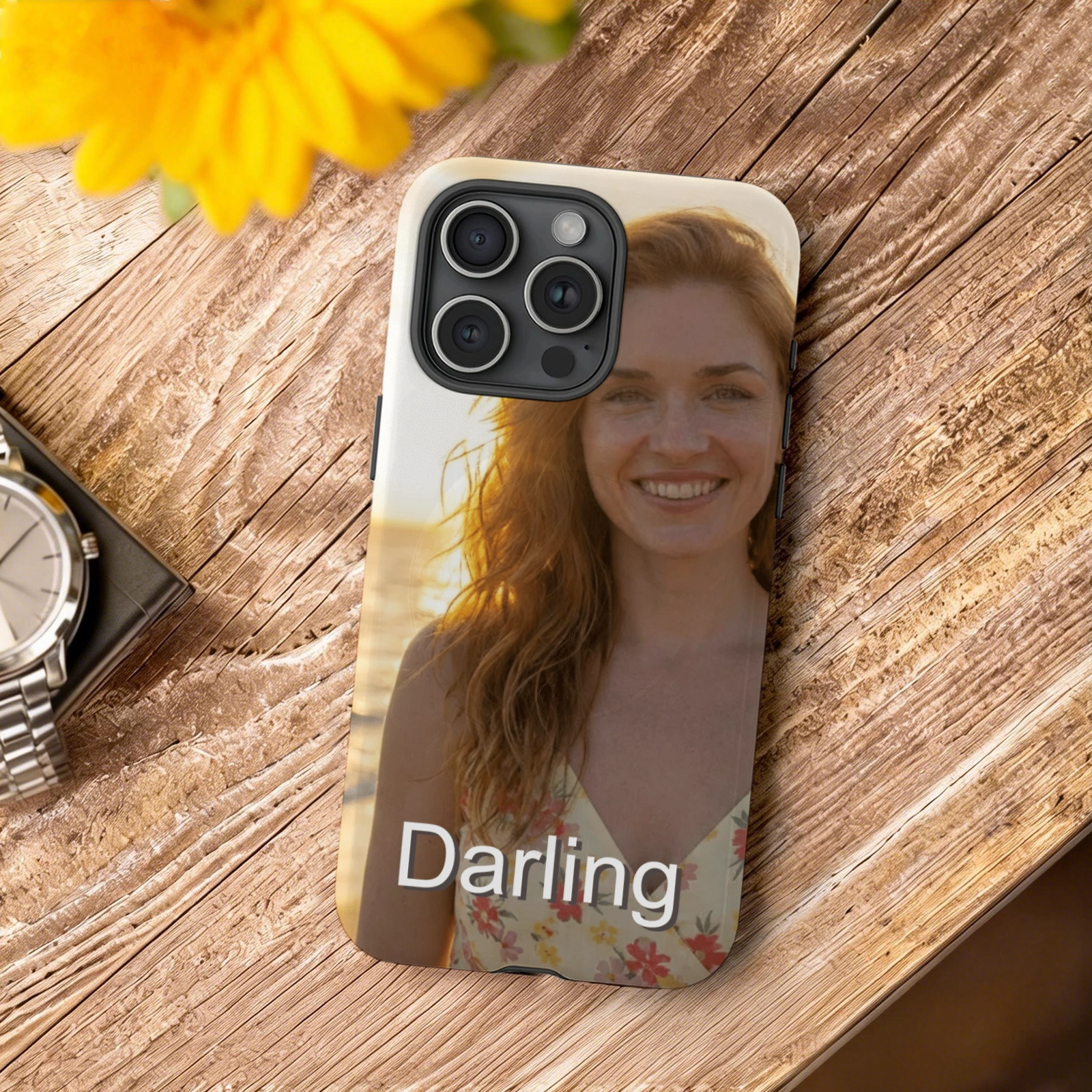 Custom Darling Beach Photo Phone Case for Her Birthday Gift