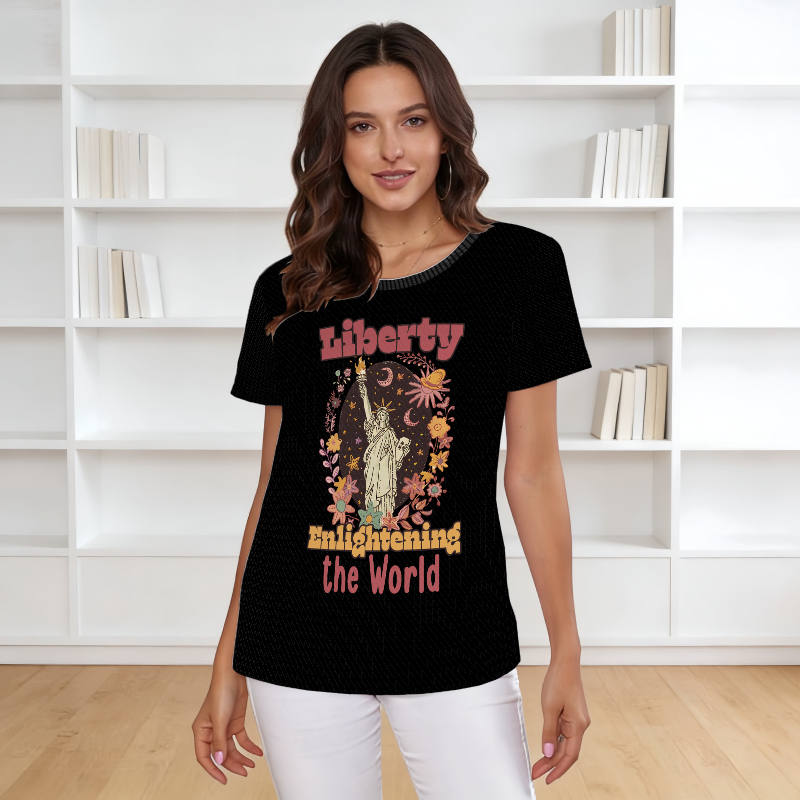 Statue of Liberty Graphic Tee for Women Casual Daily Wear