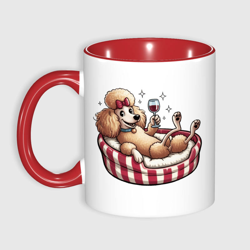 Funny Wine Poodle 11oz Mug for Pet Lovers Birthday Gift