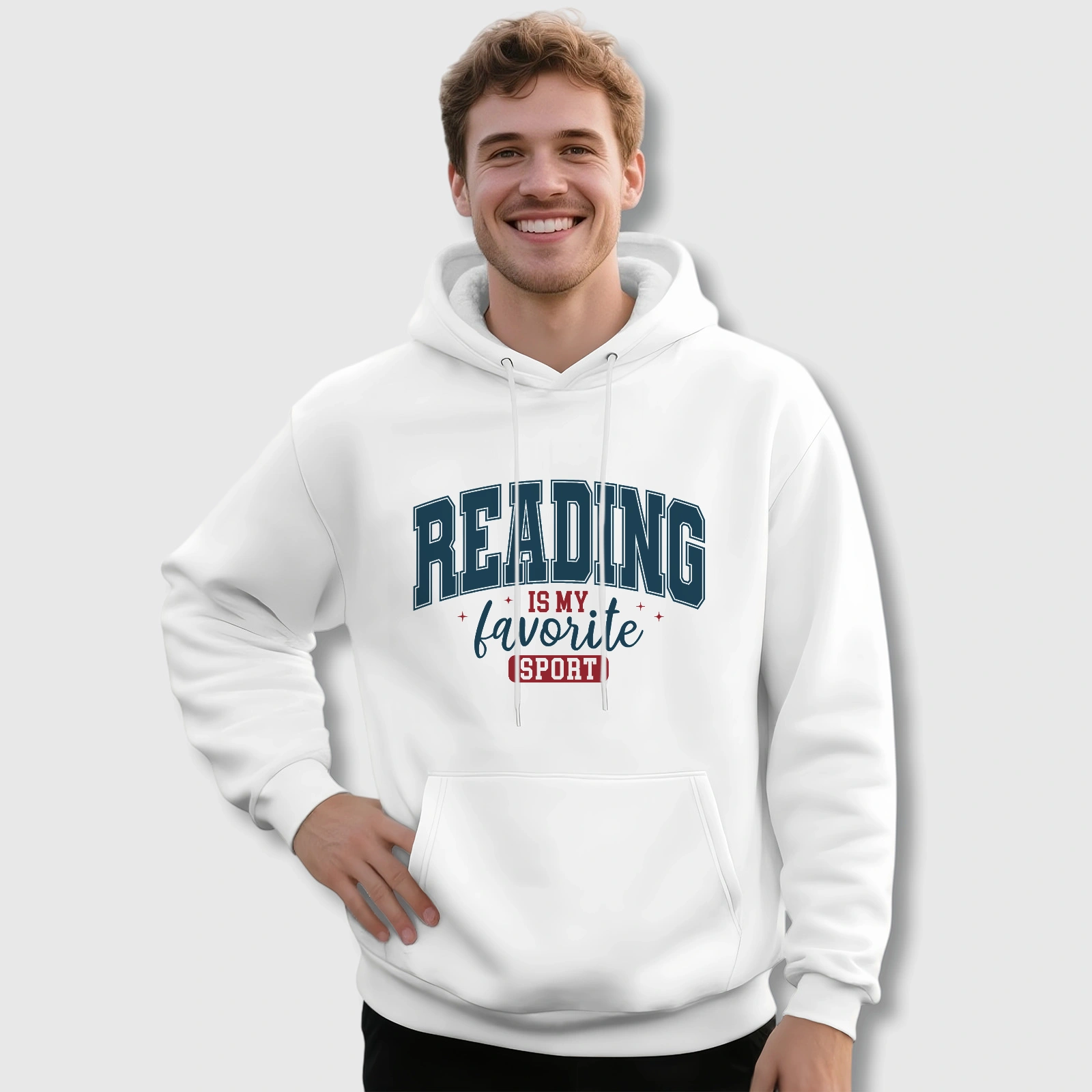 Reading Is My Favorite Sport Hoodie for Book Lovers Casual Wear