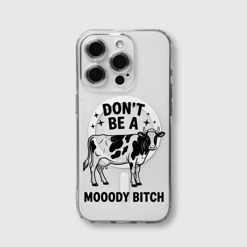 Funny Cow Pun Clear Magnetic Case for Friend Gift