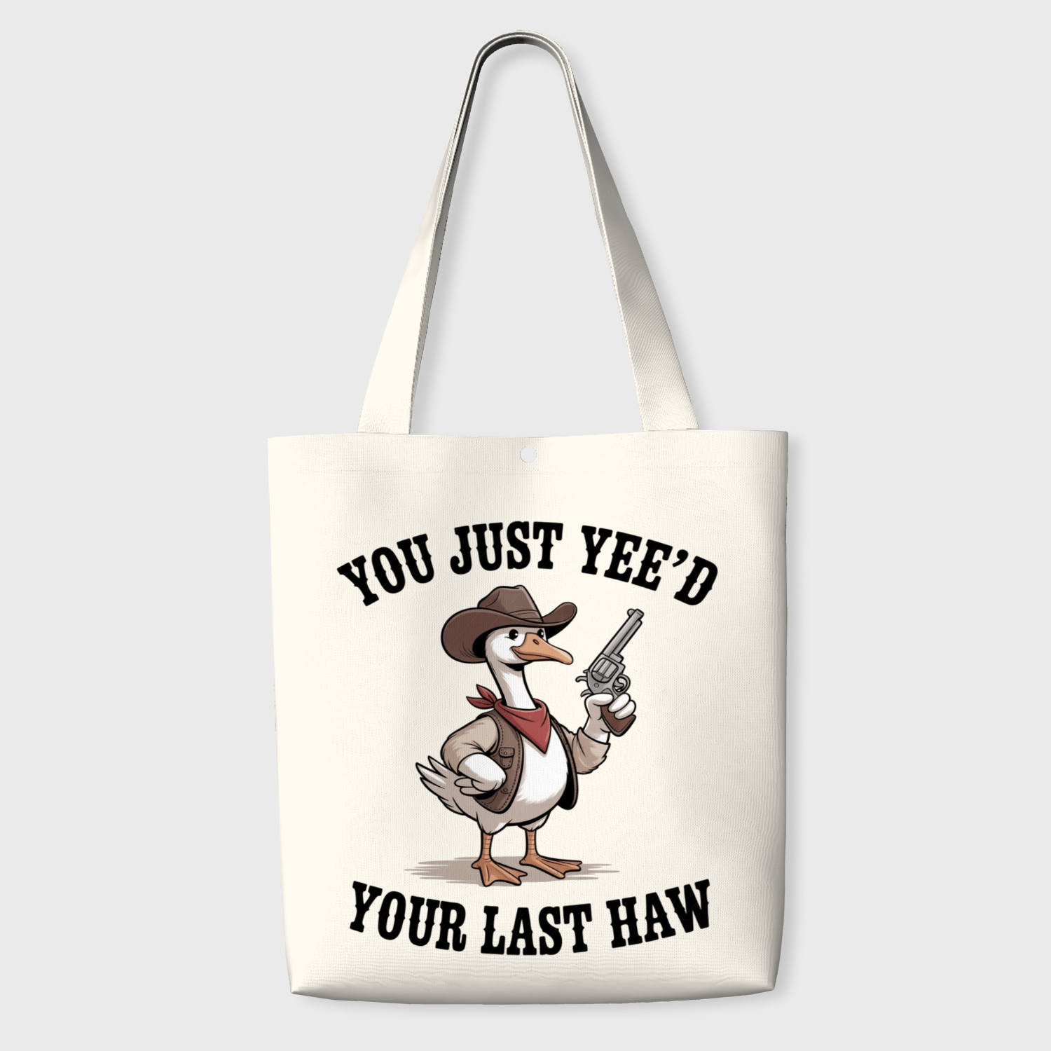 Funny Cowboy Goose Tote Bag for Humor Lovers Daily Use