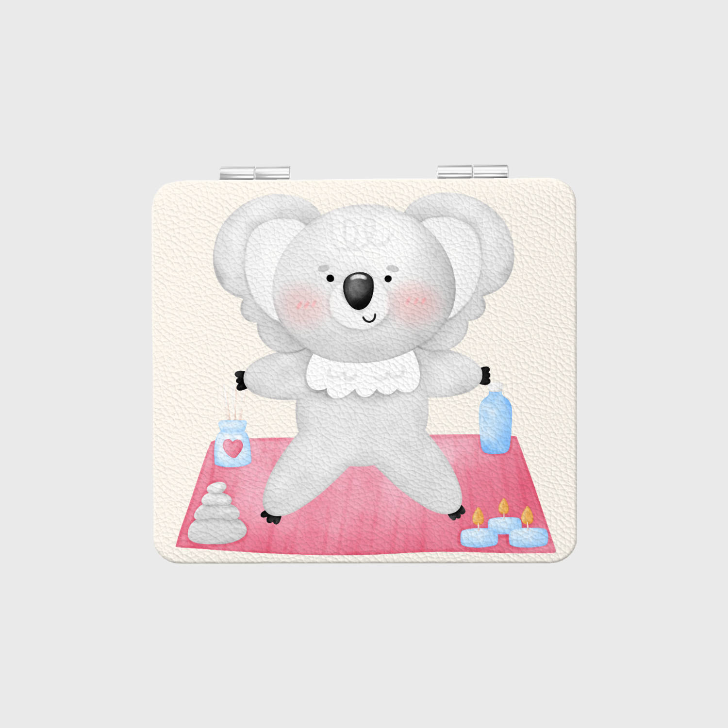 Cute Yoga Koala Square Pocket Makeup Mirror, Great for Self Care and Small Gifting Occasions
