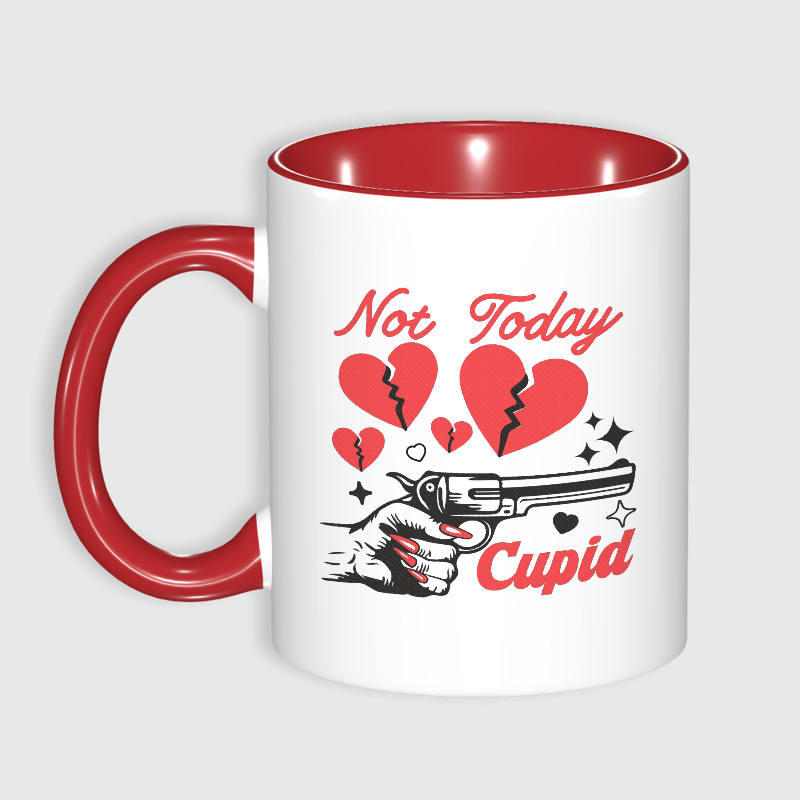 Funny Not Today Cupid Mug for Anti Valentine Gift