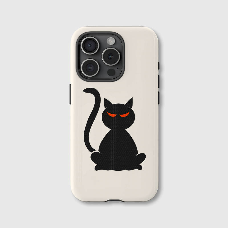Grumpy Black Cat iPhone Case for Cat Lovers Daily Use