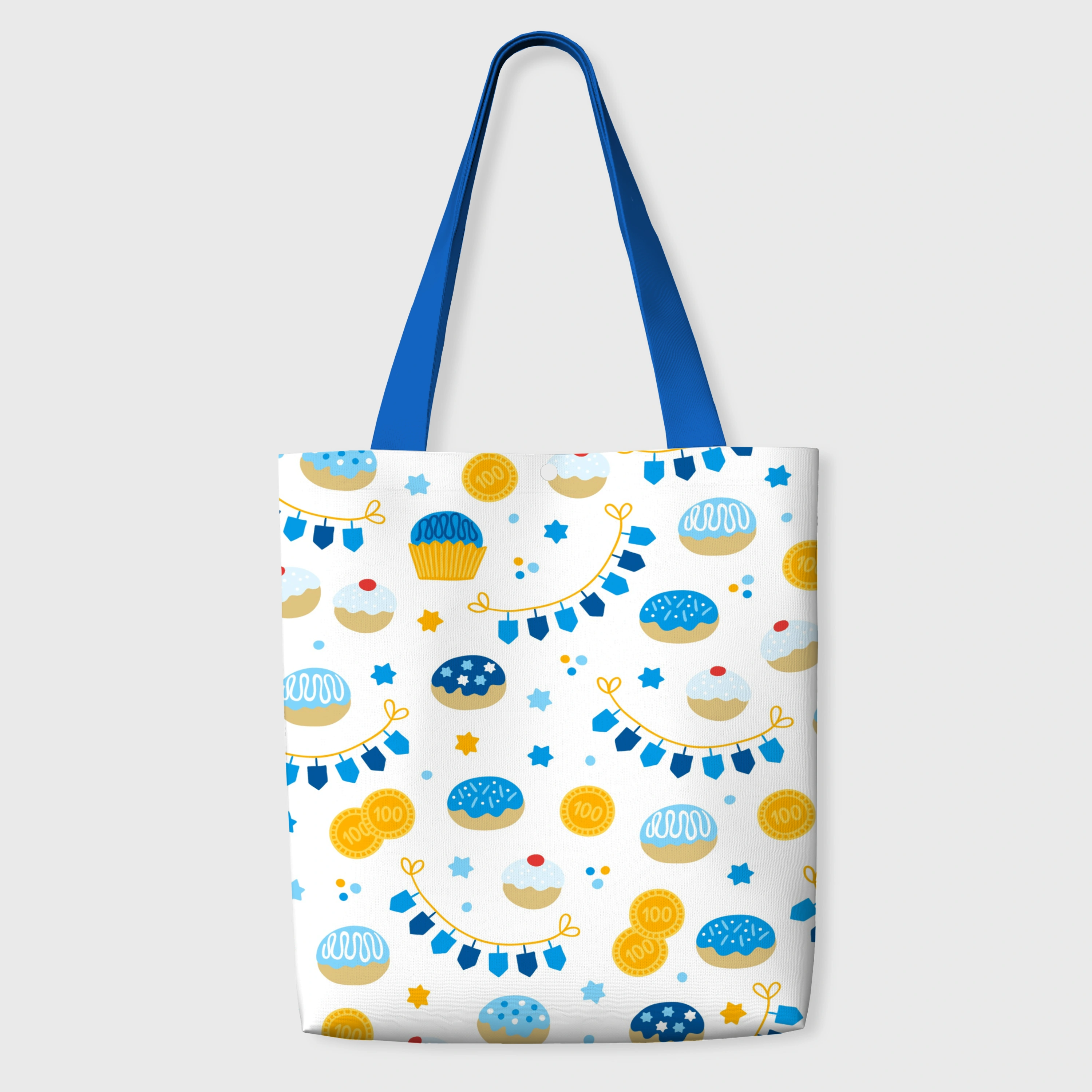 Hanukkah Dreidel Canvas Tote Bag for Daily Gifting