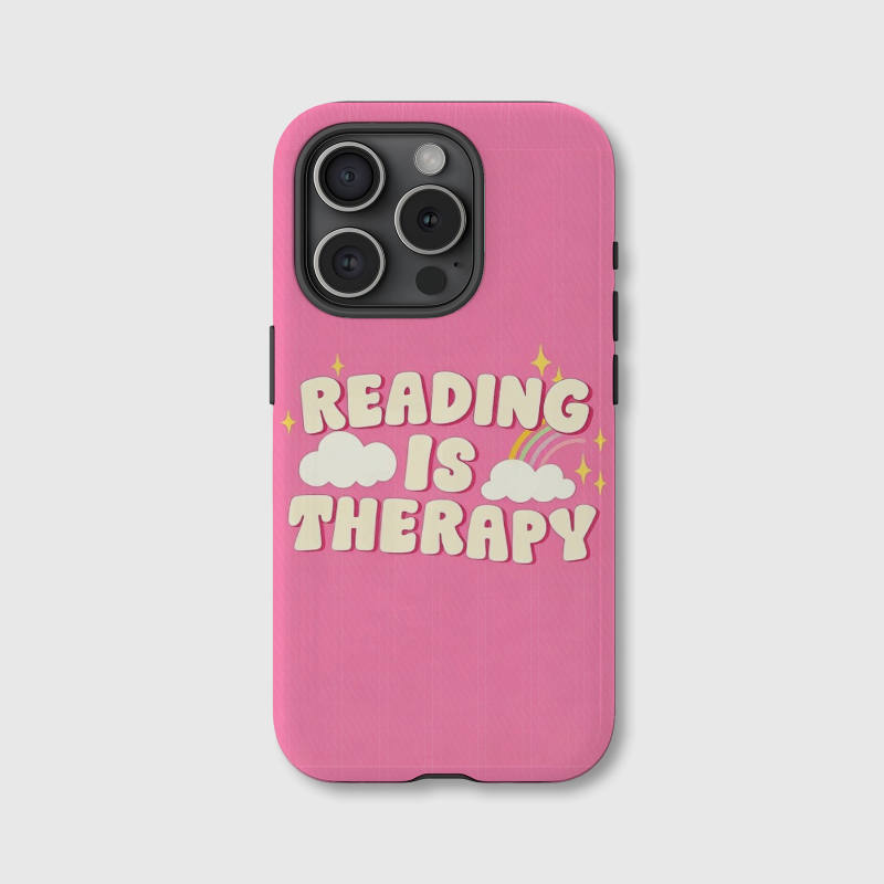 Reading Themed Pink Magnetic iPhone Case Cute Gift for Book Lovers Birthdays Book Club