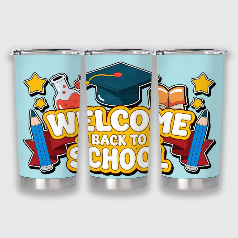 Welcome Back to School Stainless Steel Tumbler for Students Daily Use