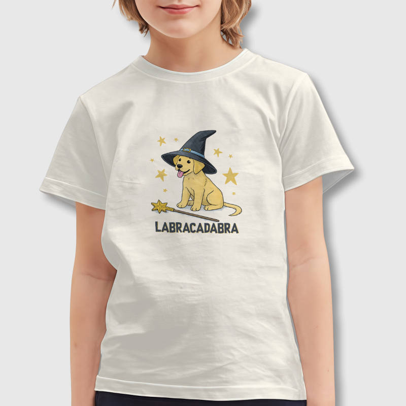 Funny Wizard Labrador Kids T-Shirt for Pet Lovers Halloween Gift