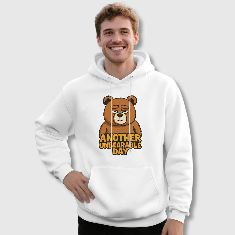 Funny Unbearable Bear Graphic Hoodie for Adults, Casual Wear & Fun Gift for All Occasions