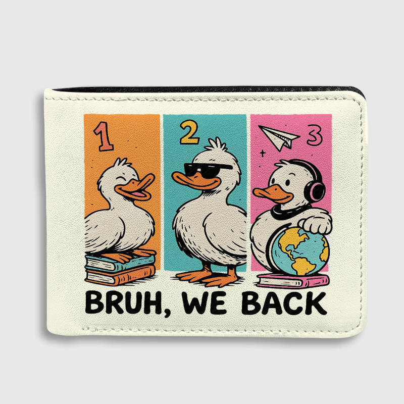 Funny Duck Bifold Wallet for Students Back to School