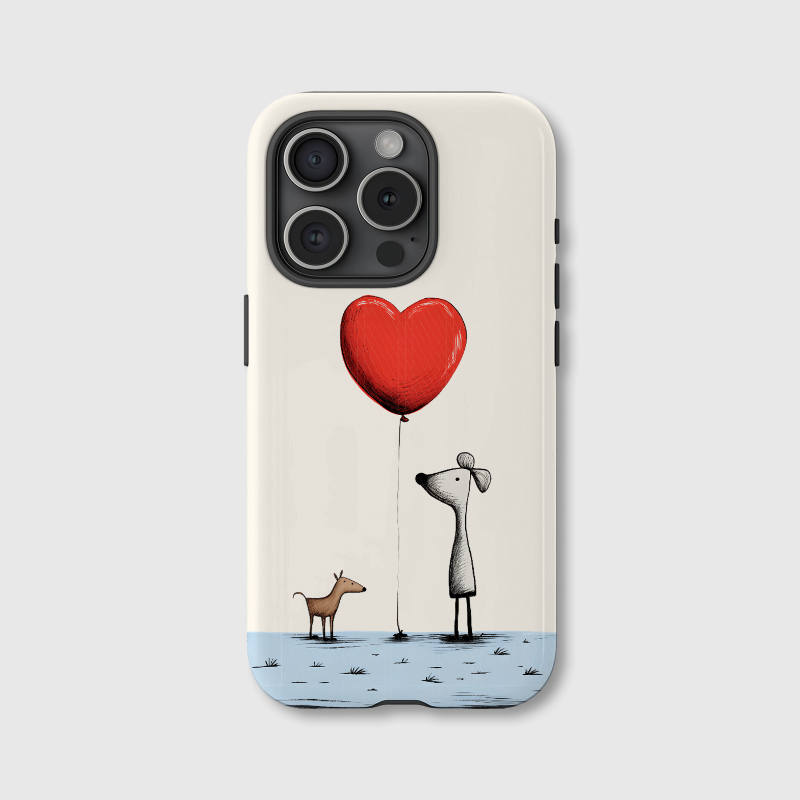 Cute Dog Heart Print Magnetic Phone Case for Valentine’s Day & Birthday Gifting