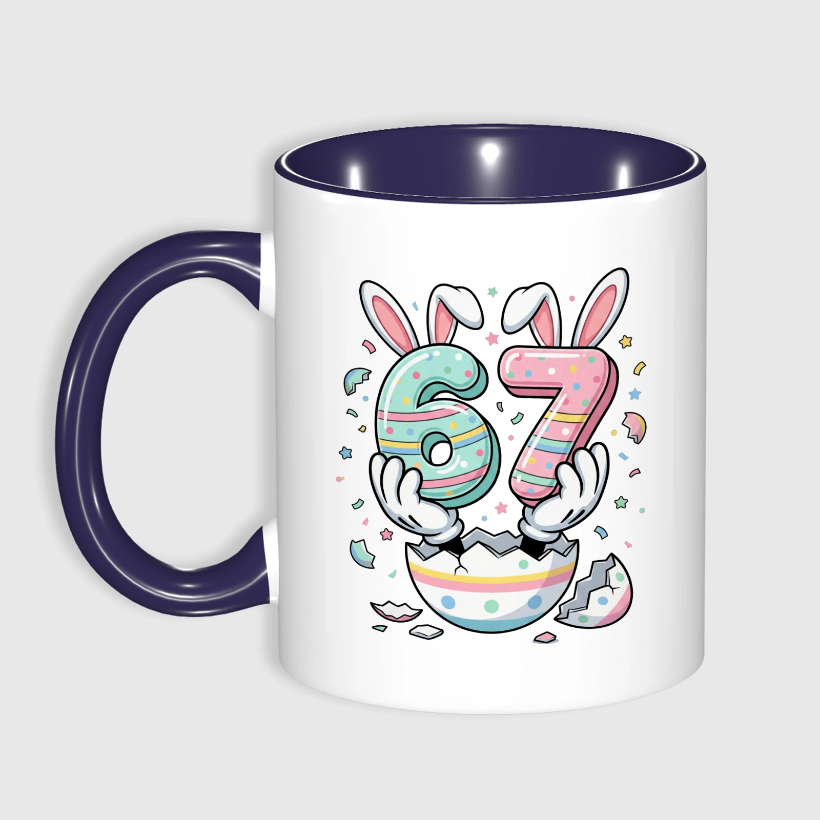 Easter Bunny 67th Birthday Accent Coffee Mug for Gifts
