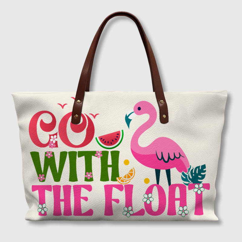 Flamingo Go With The Float Tote Bag for Women Summer Use