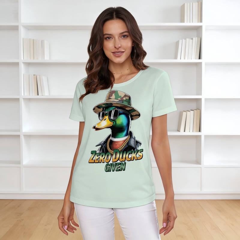 Funny Zero Ducks Given T-Shirt for Women Casual Daily Wear