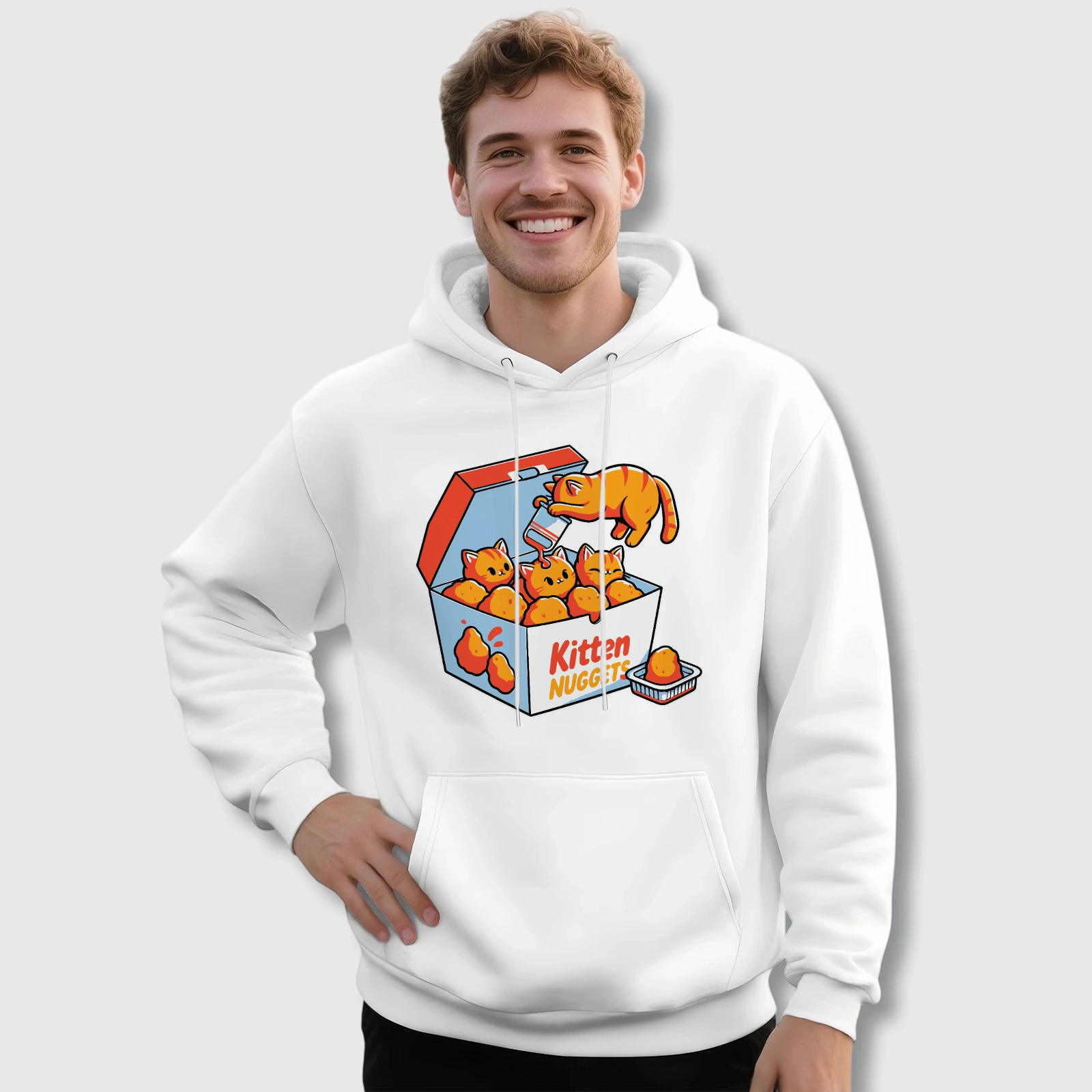 Funny Kitten Nugget Hoodie for Cat Lovers Daily Use