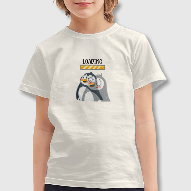 Funny Loading Penguin Kids T-Shirt for Daily Wear Gift