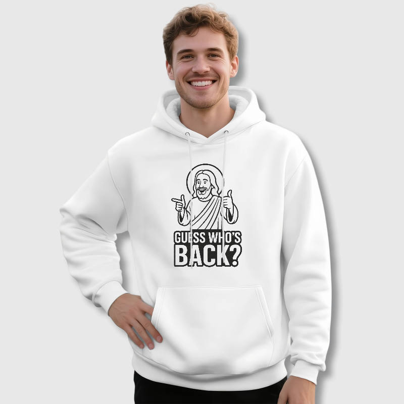 Funny Jesus Graphic Pullover Hoodie for Men Daily Wear Gift