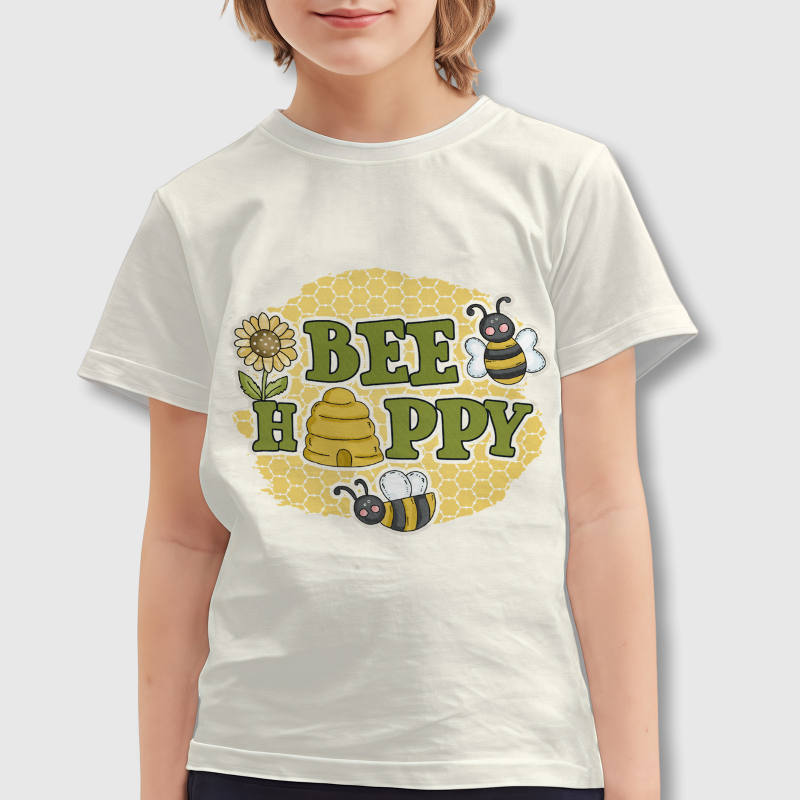 Cute Bee Happy Kids T-Shirt for Birthday Gift Daily Use