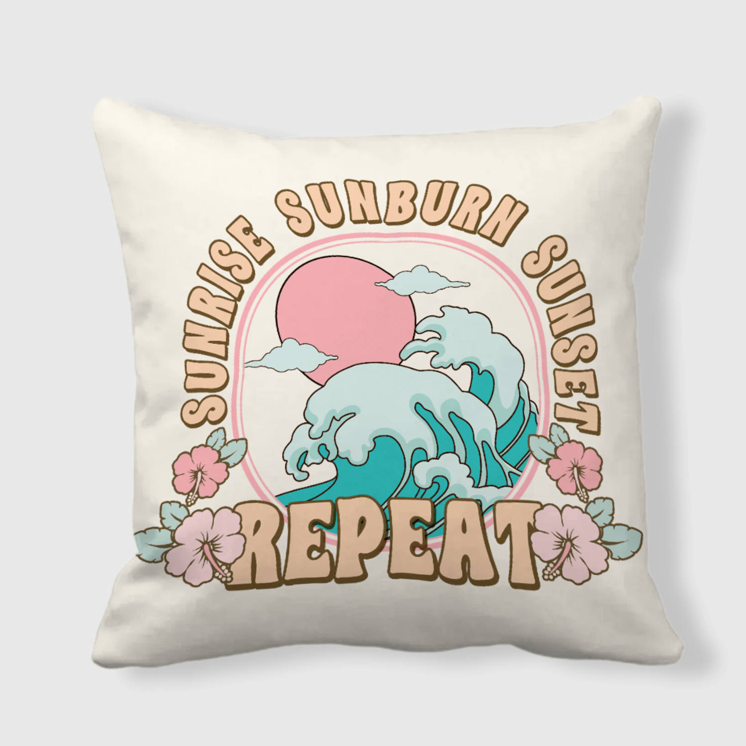 Summer Quote Throw Pillow for Beach Lovers Gift