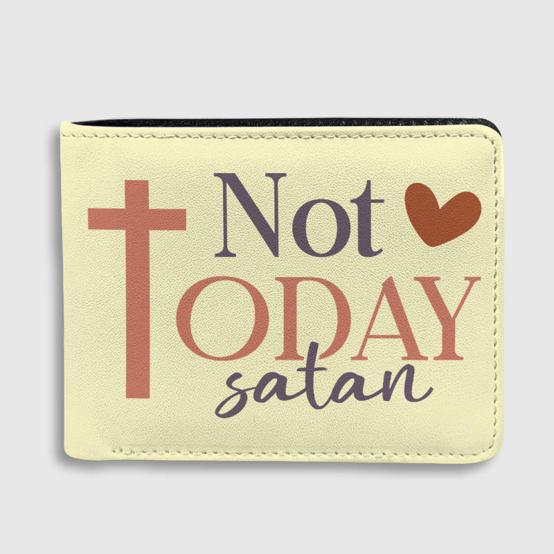 Christian Cross Quote Bifold Leather Wallet for Believers Daily Use