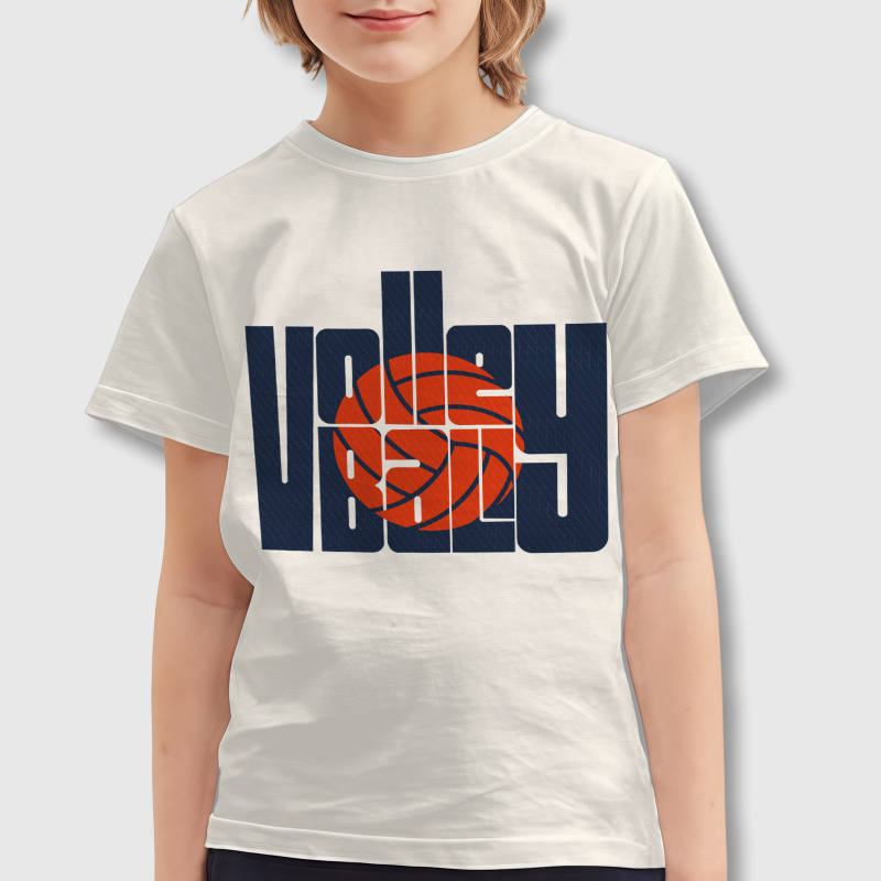 Retro Volleyball Graphic Kids T-Shirt for Sports Fans Daily Wear