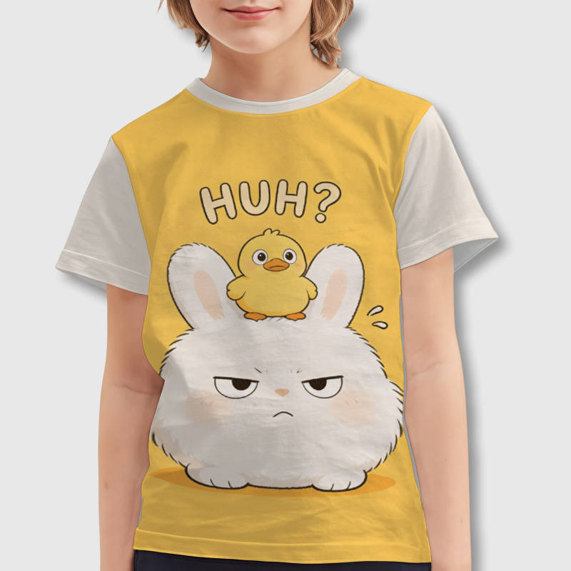 Cute Bunny Duck Print Kids T-Shirt for Easter Gift