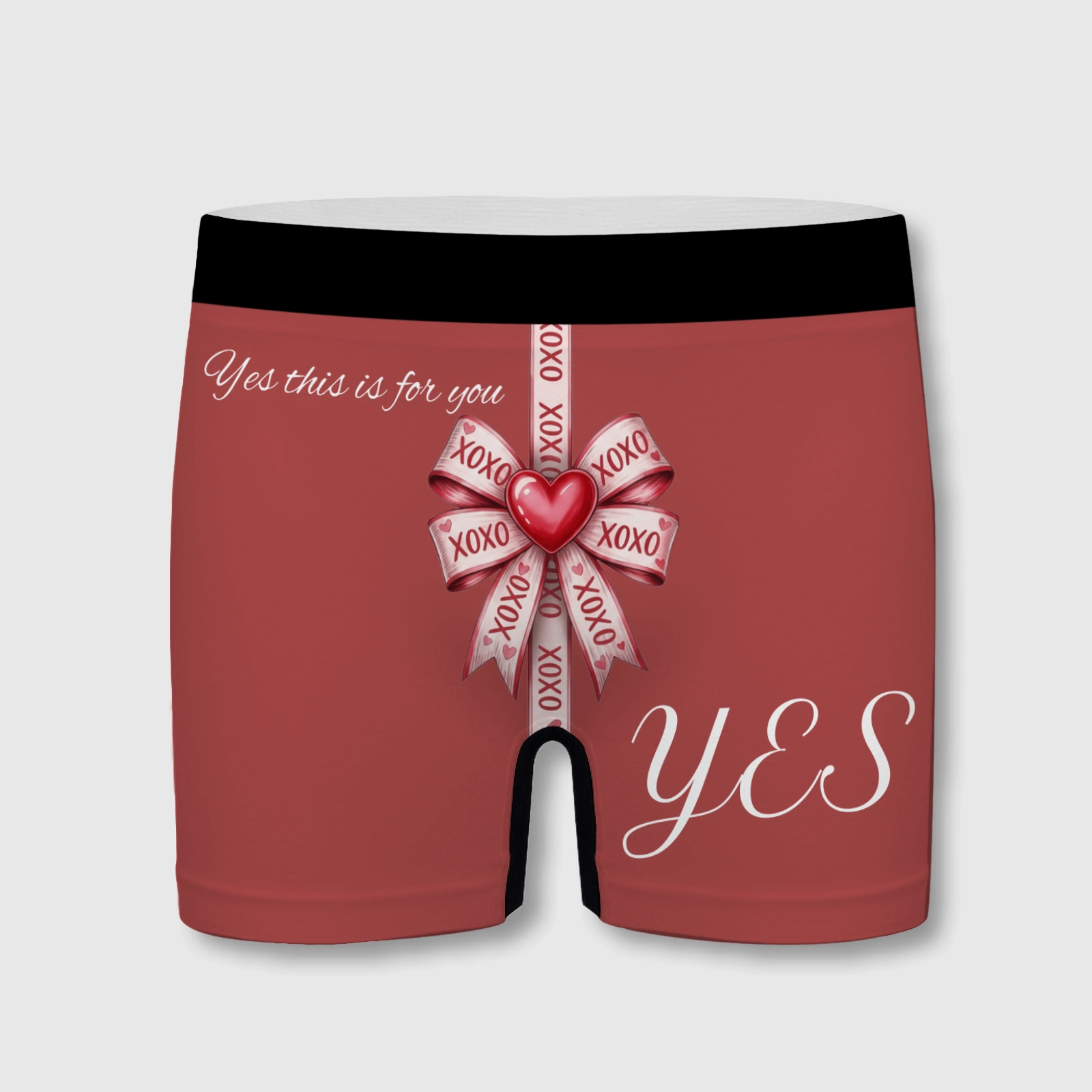 XOXO Heart Bow Men's Boxer Briefs for Valentine's Day Gift