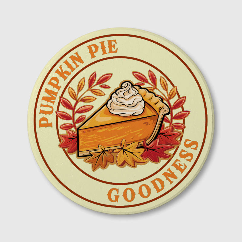 Pumpkin Pie Ceramic Coaster for Thanksgiving Host Gift