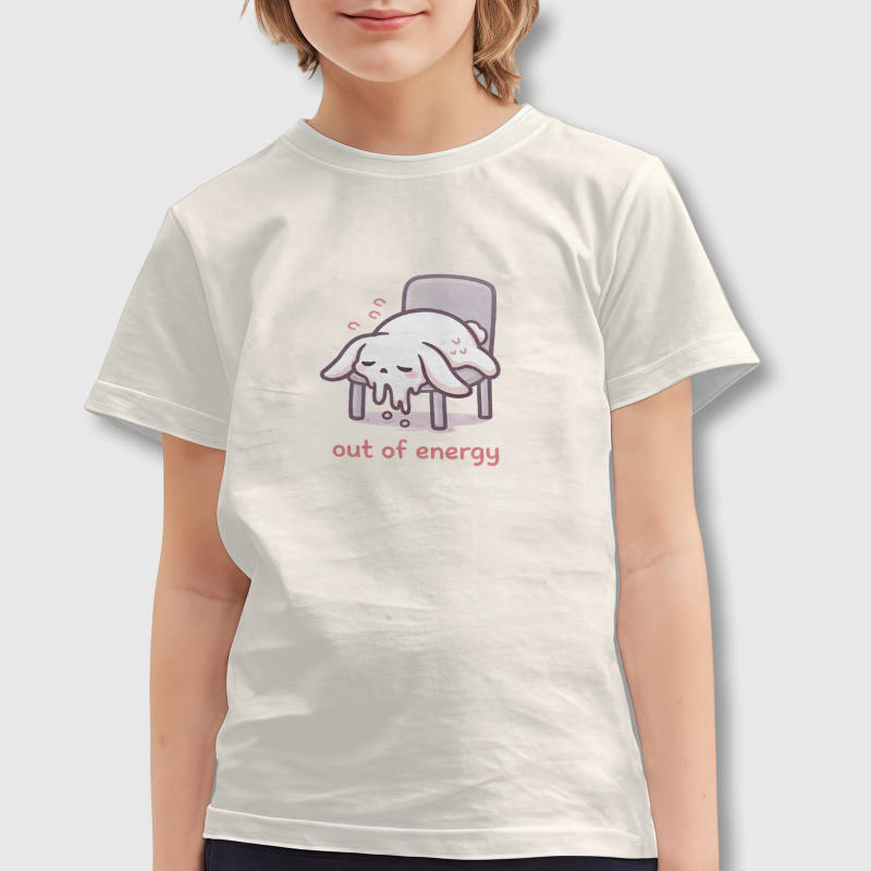 Cute Tired Bunny Kids T-Shirt for Daily Wear Birthday Gift
