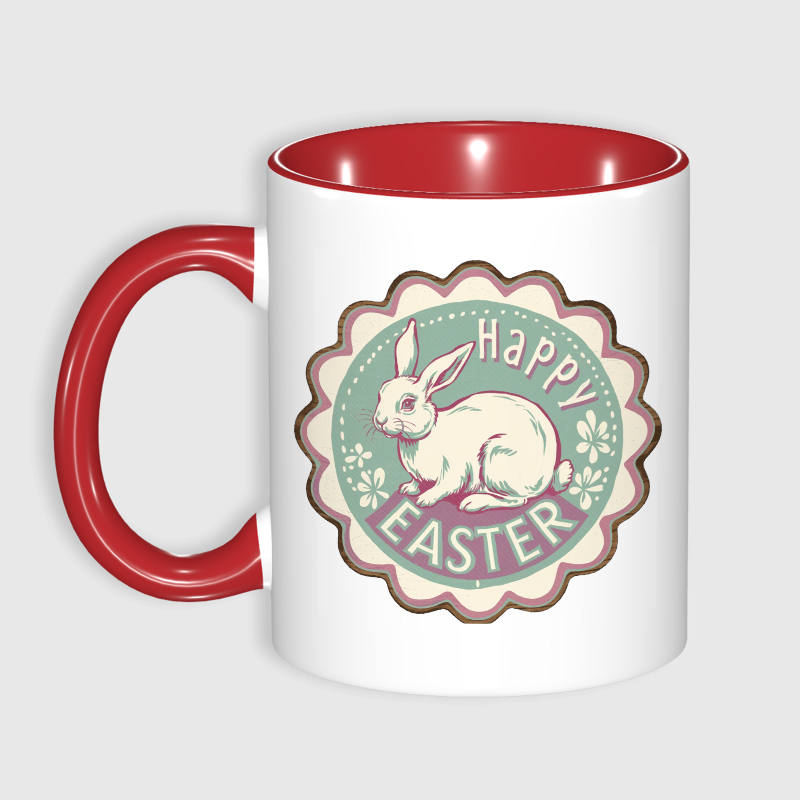 Vintage Happy Easter Bunny 11oz Coffee Mug for Easter Gift