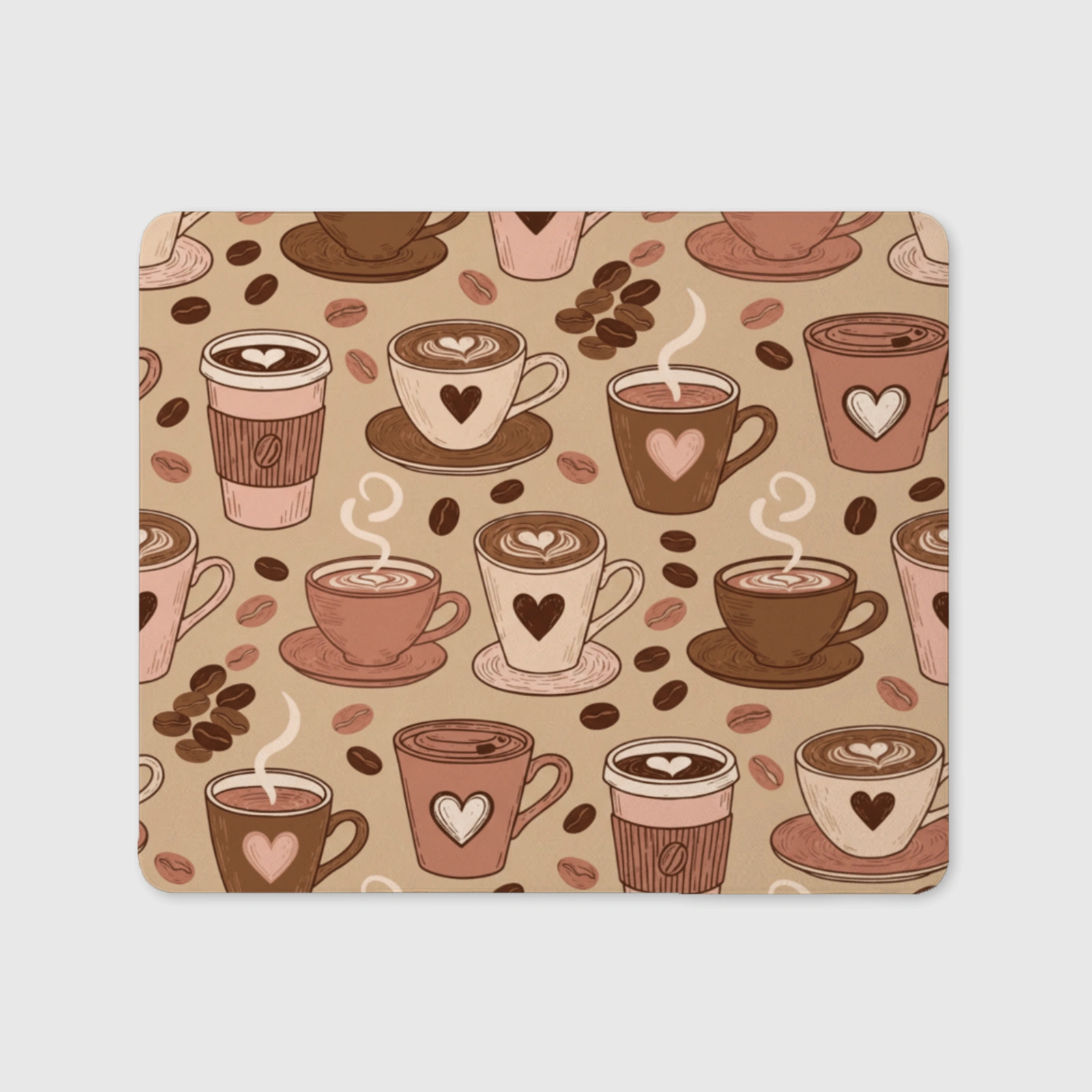 Coffee Heart Mouse Pad for Coffee Lovers Valentine