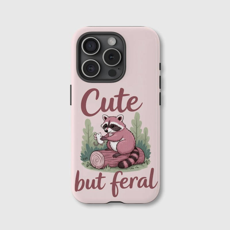Cute But Feral Raccoon Phone Case for Animal Lovers Gift