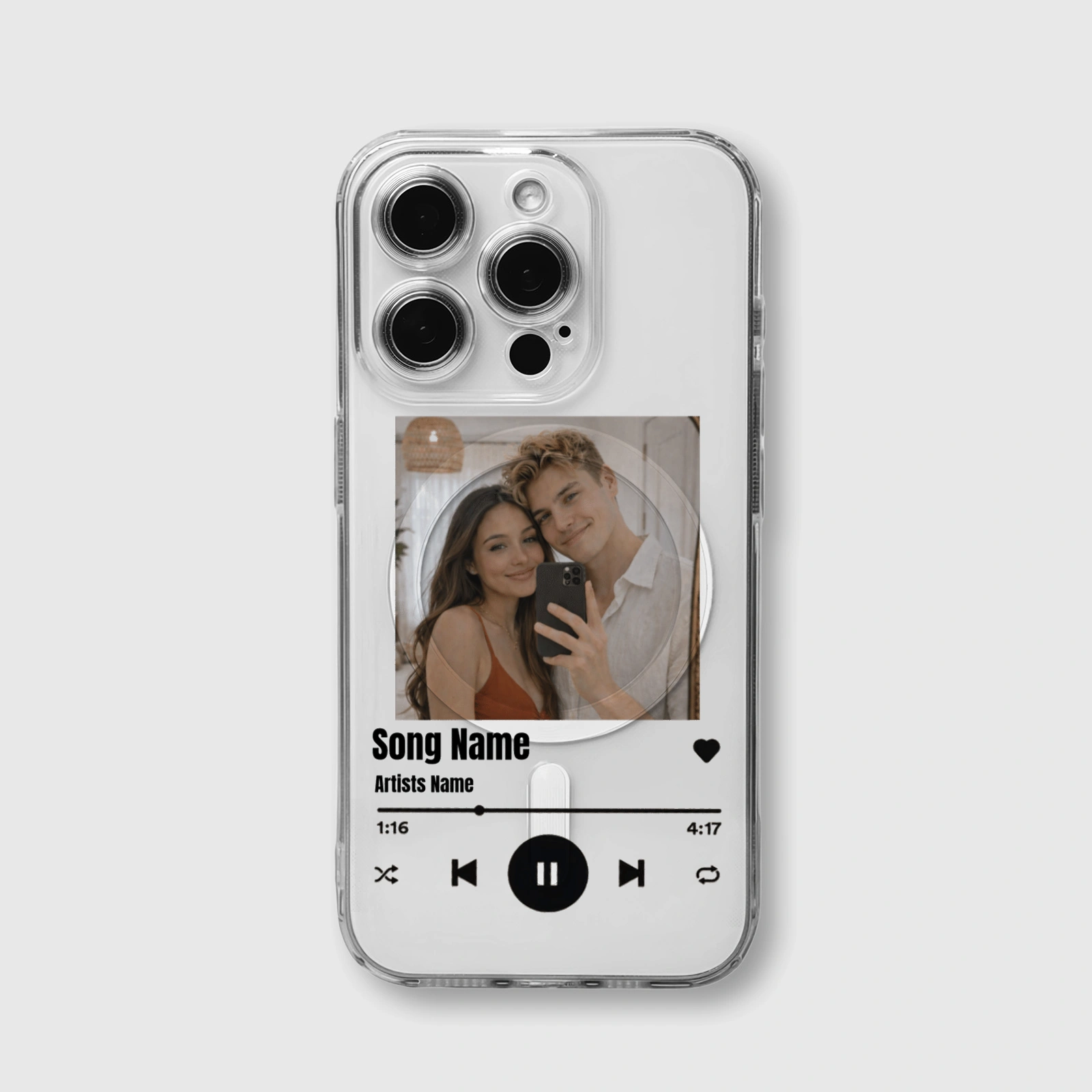 Custom Music Photo iPhone MagSafe Case for Couple Anniversary Gift