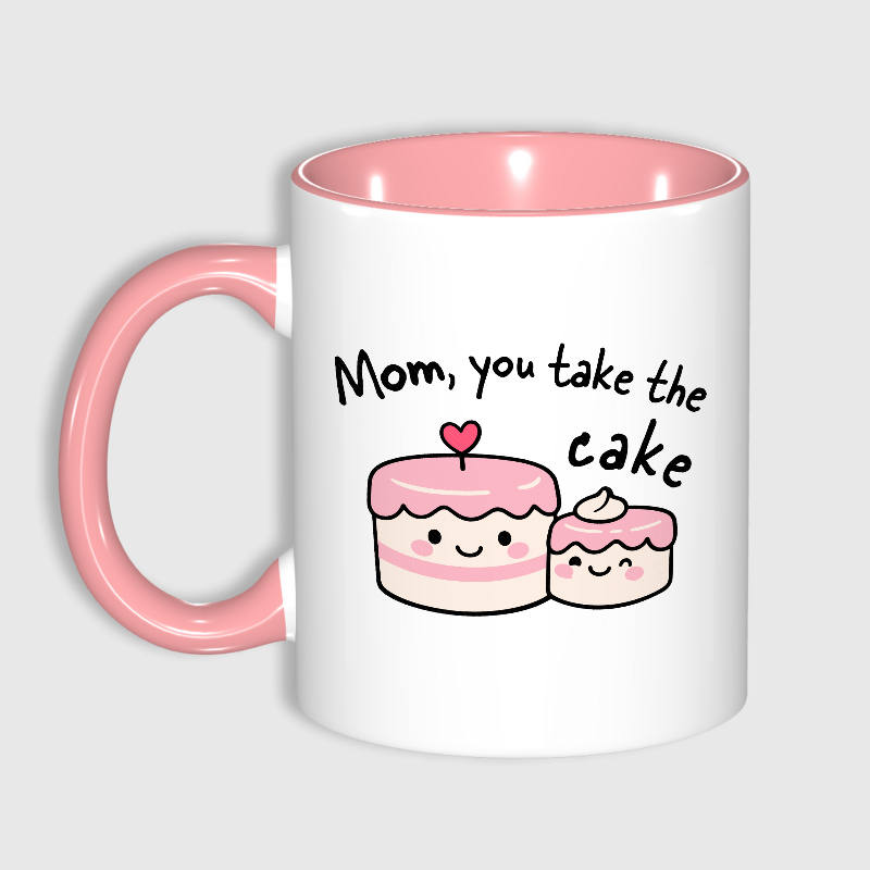 Cute Cake Pun 11oz Pink Mug for Mom Mother's Day Gift